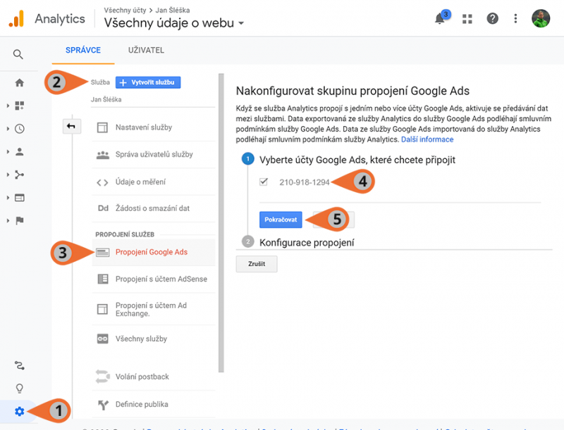 Propojení Google Analytics a Google Ads